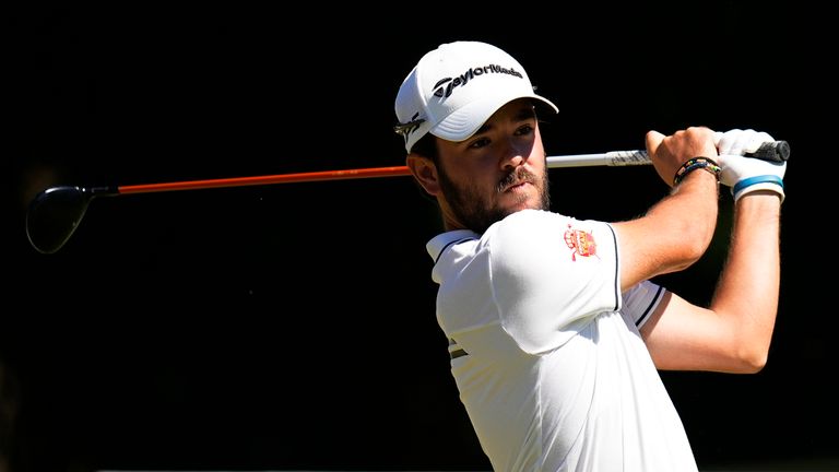 Spain's Angel Hidalgo hit seven birdies from the final nine holes  to share the halfway lead at the  Andalucia Masters 