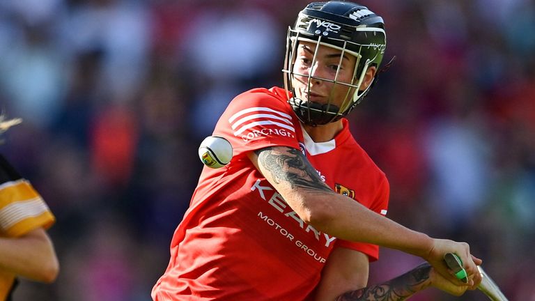 7 August 2022; Ashling Thompson of Cork shoots wide in injury time of the second half during the Glen Dimplex All-Ireland Senior Camogie Championship Final match between Cork and Kilkenny at Croke Park in Dublin. Photo by Piaras .. M..dheach/Sportsfile