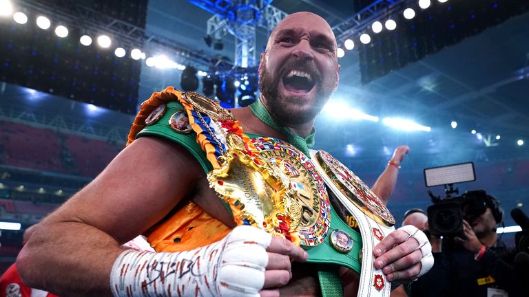 Tyson Fury with the WBC belt following his win against Dillian Whyte in April 2022 (PA Images)