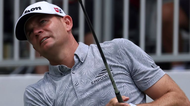 MEMPHIS, TN - AUGUST 11: Brendan Steele during the first round of the FedEx St. Jude Championship on August 11, 2022 at TPC Southwind in Memphis, Tennessee. (Photo by Michael Wade/Icon Sportswire) (Icon Sportswire via AP Images)