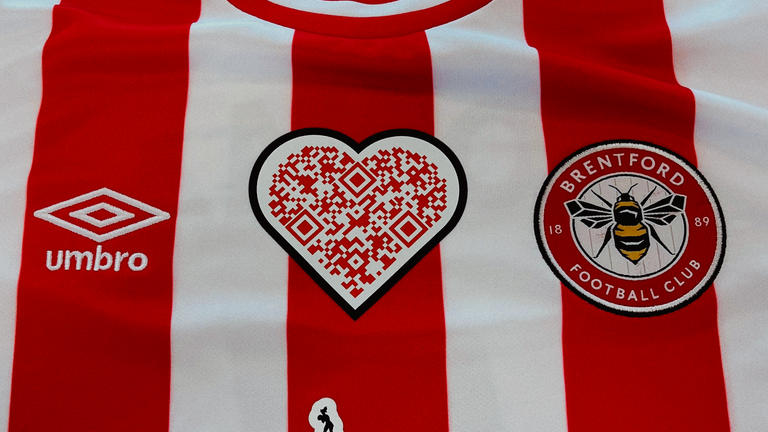 Brentford heart-shaped QR code for game with Chelsea