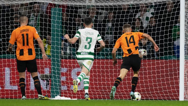 Shakhtar Donetsk's Danylo Sikan with a horrendous miss during a UEFA Champions League match vs Celtic