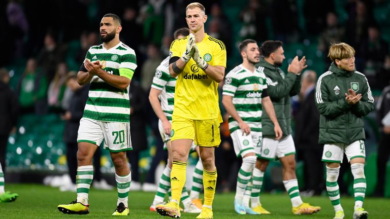 GLASGOW, SCOTLAND - OCTOBER 11: Joe Hart during a UEFA Champions League Group F match between Celtic and RB Leipzig at Celtic Park, on October 11, 2022, in Glasgow, Scotland.  (Photo by Rob Casey / SNS Group)