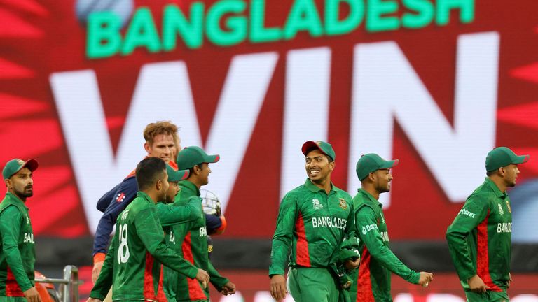 Bangladesh edge past the Netherlands winning by nine runs in their first match at the T20 World Cup.
