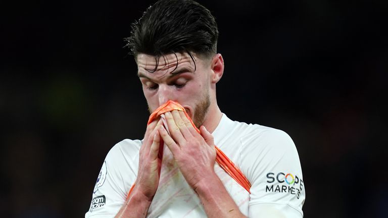 Declan Rice had a late chance to equalise
