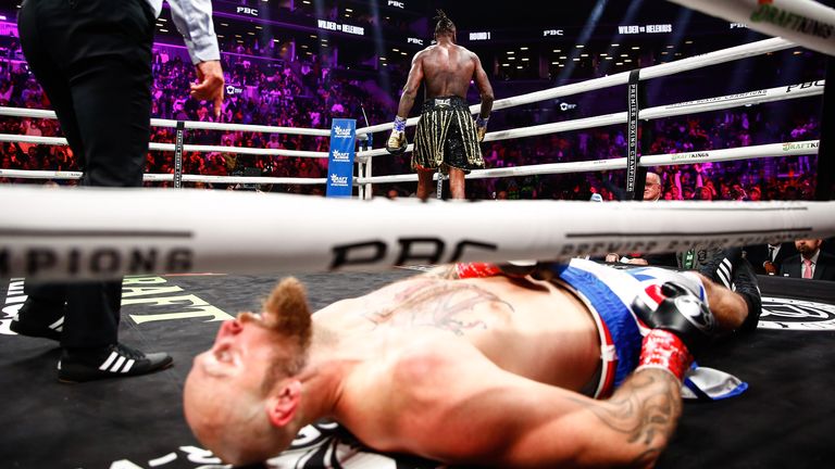 Wilder levelled Helenius with a frightening one-punch thing (Photo: Stephanie Trapp//TGB Promotions)