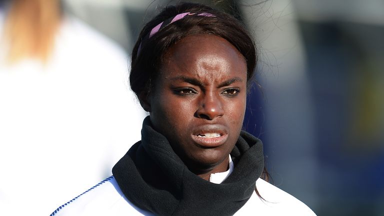 Chelsea Ladies Eniola Aluko warms up 