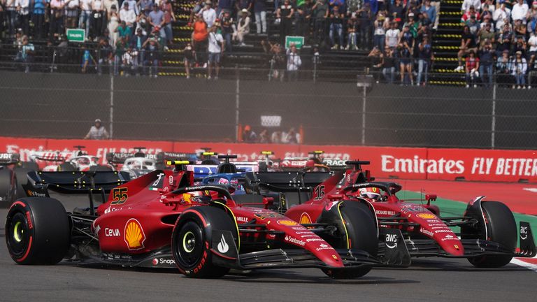Ferrari driver Carlos Sainz and team-mate Charles Leclerc