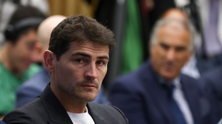 MADRID, SPAIN - MAY 26: Iker Casillas is seen during the the presentation of Academy Vicente del Bosque at Santander Work Center on May 26, 2022, in Madrid Spain. (Photo By Oscar J. Barroso/Europa Press via Getty Images)