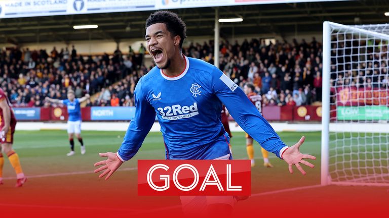 Malik Tillman&#39;s superb solo goal gives Rangers the lead against Motherwell.