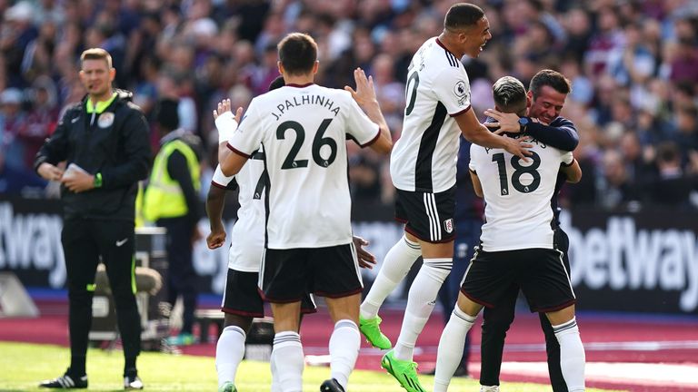 Andreas Pereira is mobbed by manager Marco Silva