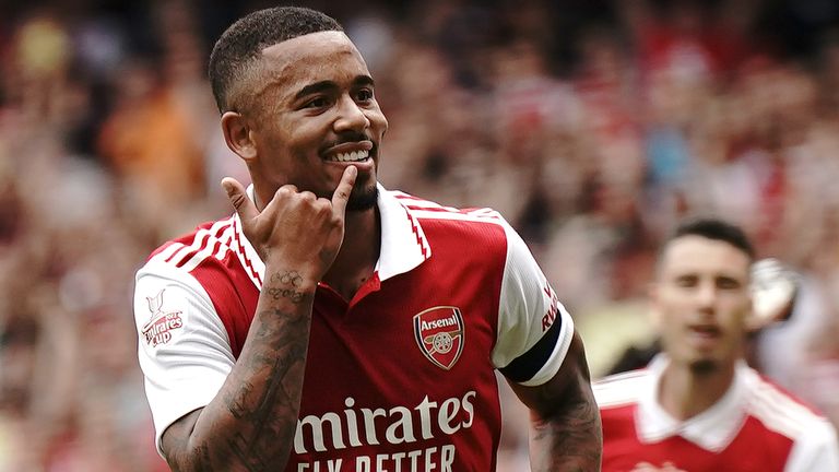 Gabriel Jesus beraksi untuk Arsenal