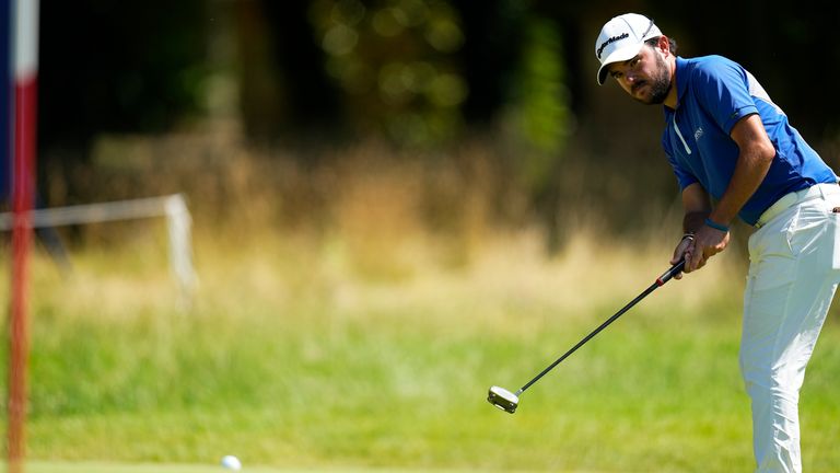 LE VAUDREUIL, FRANCE - JULY 09: Angel Hidalgo of Spain plays his way out of the rough on the 18th hole during Day Three of the Le Vaudreuil Golf Challenge on July 09, 2022, at Golf PGA France du Vaudreuil, France.
