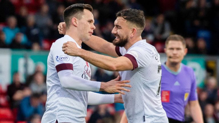 Hearts have moved into the top six in the Scottish Premiership