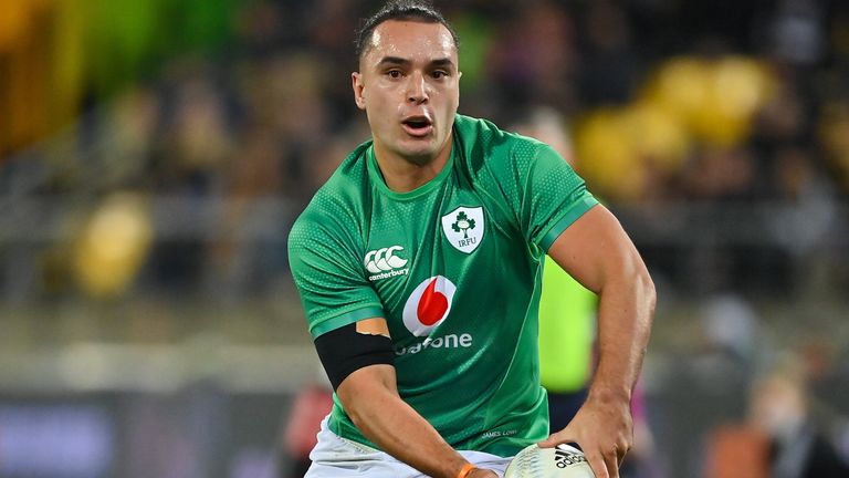 16 July 2022; James Lowe of Ireland during the Steinlager Series match between the New Zealand and Ireland at Sky Stadium in Wellington, New Zealand. Photo by Brendan Moran/Sportsfile