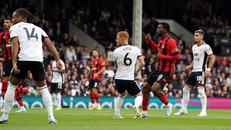 Jefferson Lerma puts Bournemouth 2-1 up against Fulham at Craven Cottage