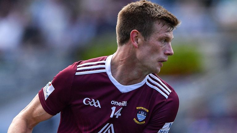 19 June 2022; John Heslin of Westmeath during the Tailteann Cup Semi-Final match between Westmeath and Offaly at Croke Park in Dublin. Photo by Ray McManus/Sportsfile