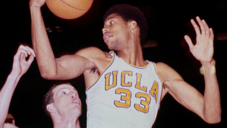 UCLA basketball star Kareem Abdul Jabbar, then known as Lew Alcindor, pictured in 1968