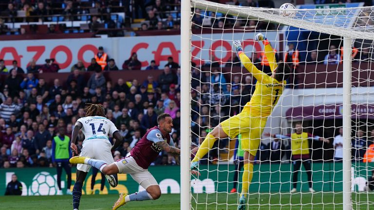 Kepa saves at point-blank range from Danny Ings