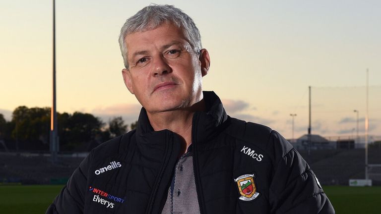 13 September 2022; Mayo manager Kevin McStay poses for a portrait before a Mayo GAA press conference at Hastings Insurance MacHale Park in Castlebar, Mayo. Photo by E..in Noonan/Sportsfile