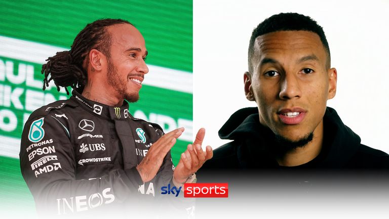 Lewis Hamilton at the Brazil Grand Prixnext to Norwich's Isaac Hayden