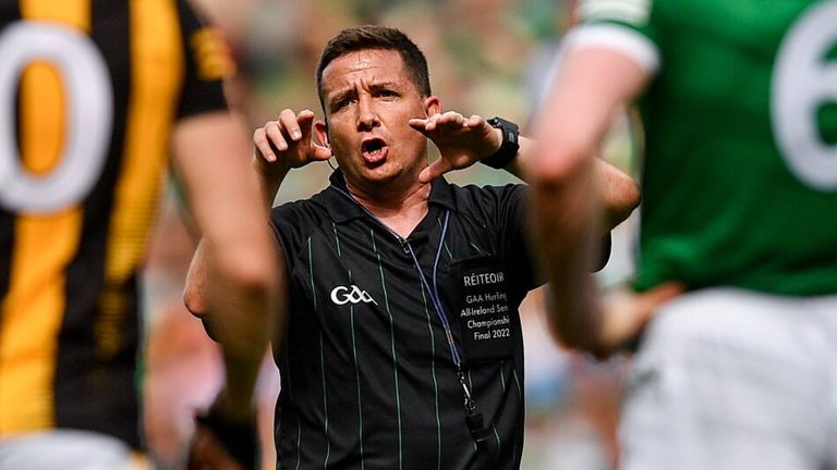 17 July 2022; Referee Colm Lyons during the GAA Hurling All-Ireland Senior Championship Final match between Kilkenny and Limerick at Croke Park in Dublin. Photo by E..in Noonan/Sportsfile