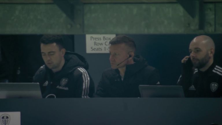 Marsch watched on from the press box as he was serving a touchline ban