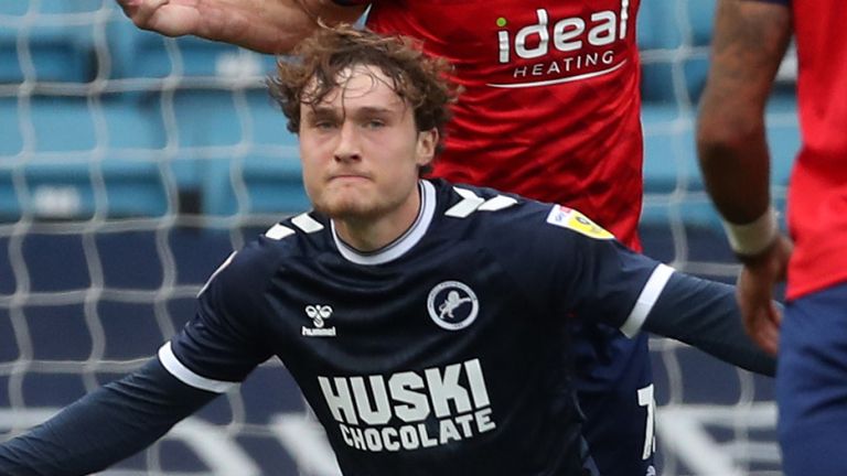 Callum Styles in action for Millwall against West Bromwich Albion