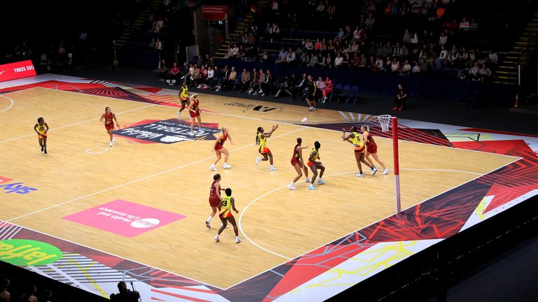 England taking on Uganda at the Motorpoint Arena in Nottingham
