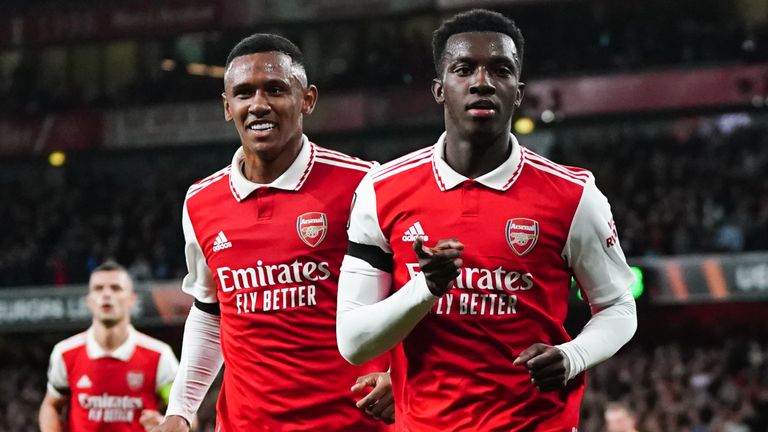 Eddie Nketiah began Arsenal's charge to a win over Bodo/Glimt in the Europa League