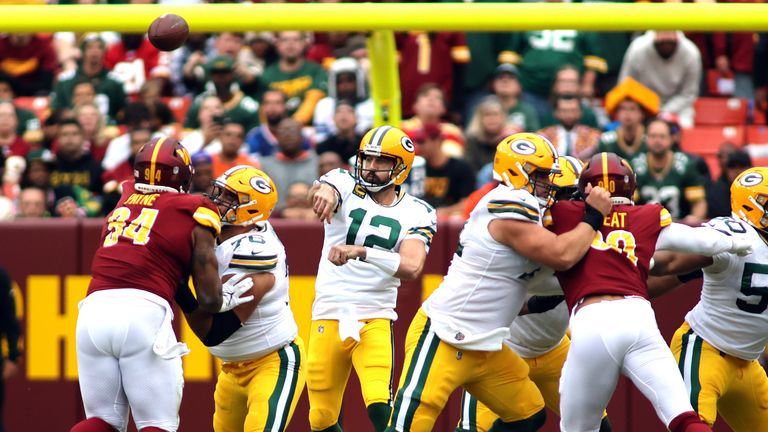 Highlights of the Green Bay Packers against the Washington Commanders from Week Seven of the NFL season, with Aaron Rodgers' side slipping to a shock defeat