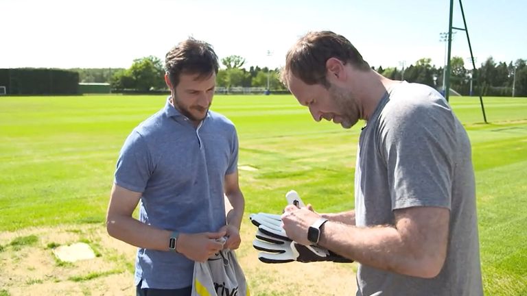 Petr Cech has auctioned off his signed gloves in the project