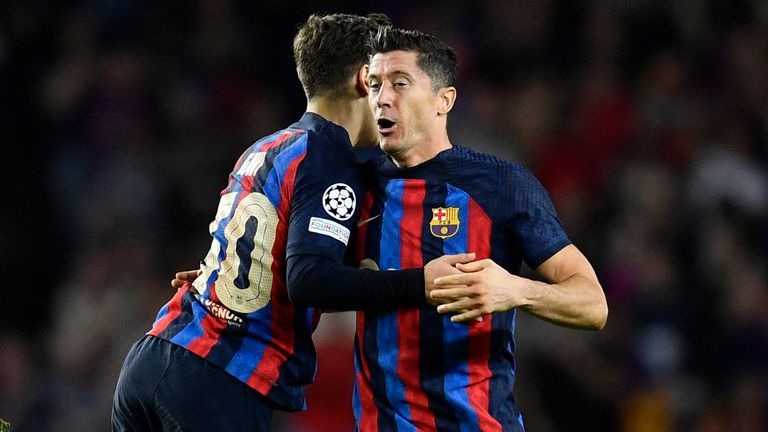 Robert Lewandowski&#39;s stoppage time equaliser kept Barcelona&#39;s hopes of qualifying for the Champions League knockout stages alive