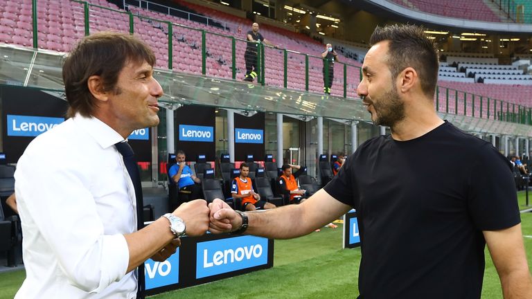 Roberto De Zerbi e Antonio Conte si incontrano questo fine settimana allo stadio AMEX