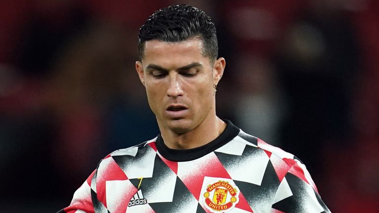 Manchester United's Cristiano Ronaldo leaves the hotel before the