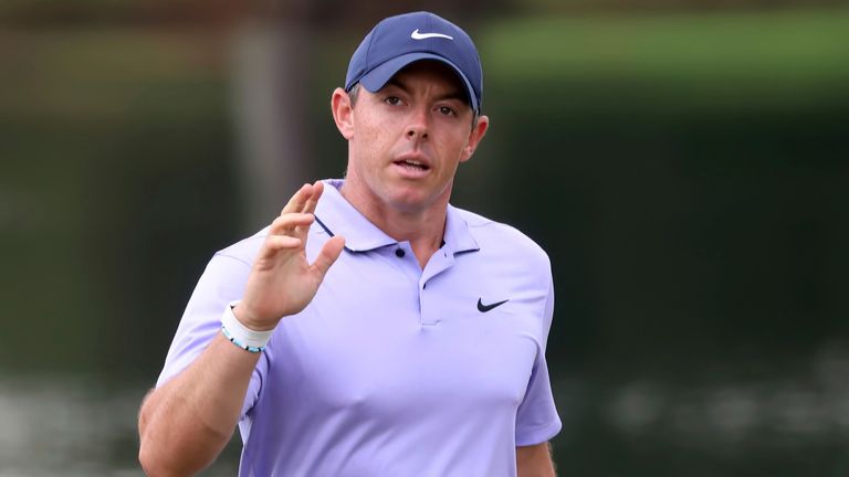ATLANTA, GA - AUGUST 25: Rory McIlroy during the first round of the 2022 PGA Tour Championship on August 25, 2022 at East Lake Golf Club in Atlanta, Georgia. (Photo by Michael Wade/Icon Sportswire) (Icon Sportswire via AP Images)