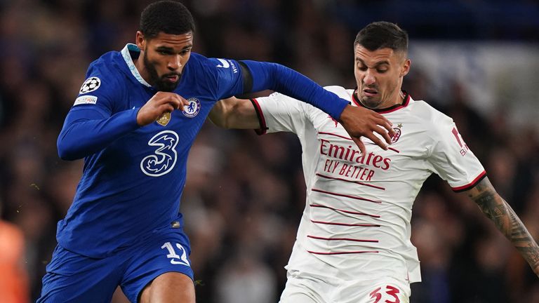 Chelsea's Ruben Loftus-Cheek (left) and AC Milan's Rade Krunic battle for the ball during the UEFA Champions League Group E match at Stamford Bridge, London. Picture date: Wednesday October 5, 2022.