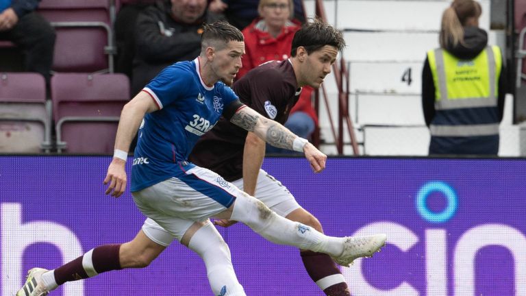 Ryan Kent scored Rangers' fourth goal at Hearts