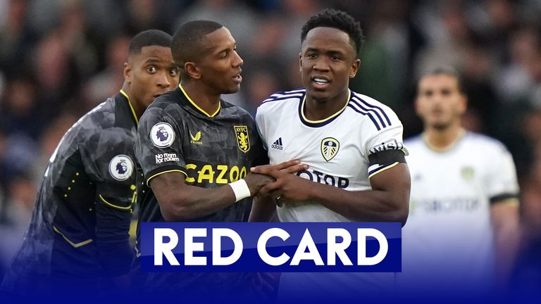 Leeds' Luis Sinisterra sees red for a naive second yellow card