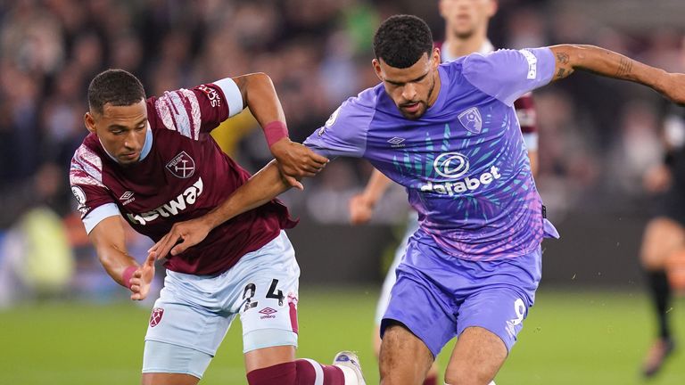 Dominic Solanke was forced off before half time