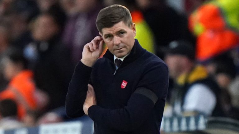 Steven Gerrard during the goalless draw with Leeds