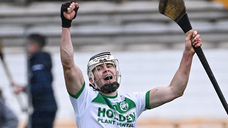 16 October 2022; TJ Reid of Shamrocks Ballyhale celebrates after his side's victory in the Kilkenny County Senior Hurling Championship Final match between James Stephen's and Shamrocks Ballyhale at UPMC Nowlan Park in Kilkenny. Photo by Piaras .. M..dheach/Sportsfile