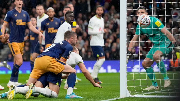 Tottenham's Harry Kane scores his side's opening goal