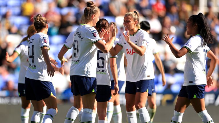 Spurs celebrate their Conti Cup success over WSL rivals Reading