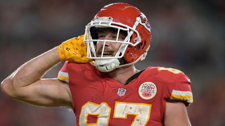 Kansas City Chiefs tight end Travis Kelce scored four touchdowns in their Monday night win over the Las Vegas Raiders
