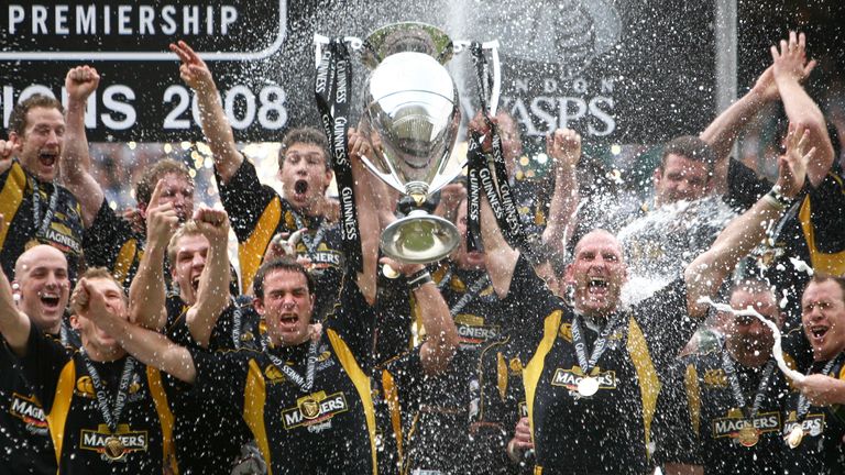 Wasps won the Premiership title in 2003, 2004, 2005 and 2008