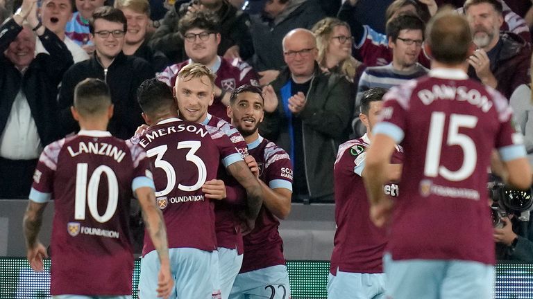 West Ham raced into a comfortable two-goal half-time lead