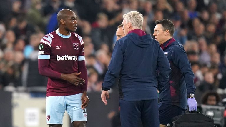 Angelo Ogbonna was forced out in the first half