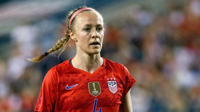 Becky Sauerbrunn in action against Portugal