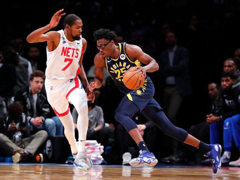 Brooklyn Nets forward Kevin Durant was the standout performer in the clash  with the Indiana Pacers earlier this season, with 36 points, 9 boards, and  7 assists